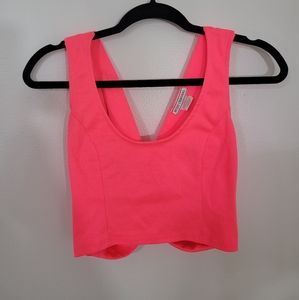 Body Central Neon Pink Crop Top Shirt